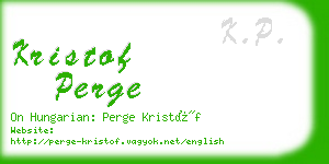 kristof perge business card